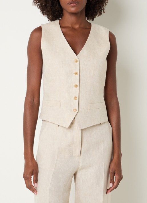 Max Mara Pace gilet van linnen - detail 2 beige