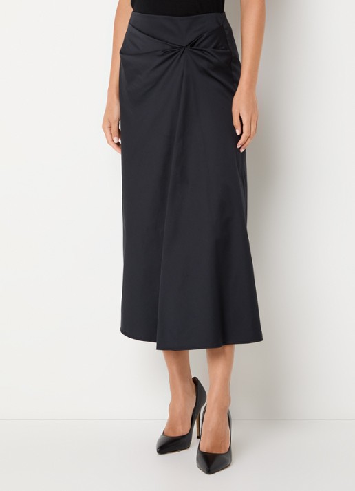 Max Mara Paggi asymmetrische midi rok van satijn met plooidetail