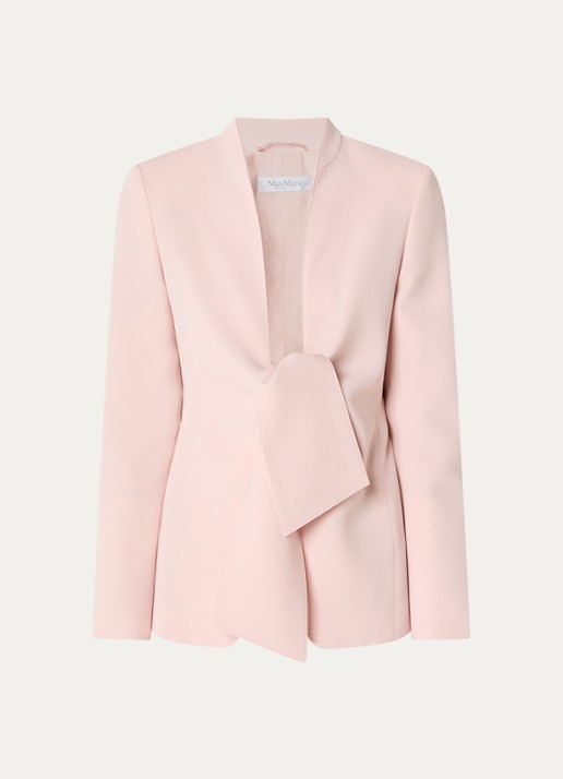 Max Mara Palo blazer met gestrikt detail - voorkant 2 lichtroze
