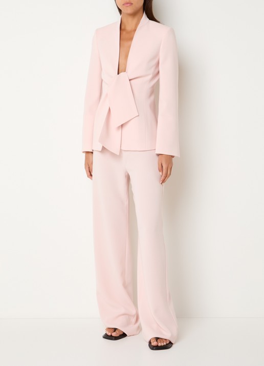 Max Mara Palo blazer met gestrikt detail - voorkant 3 lichtroze