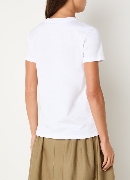 Max Mara Papaia T-shirt met logoborduring - achterkant 2 wit