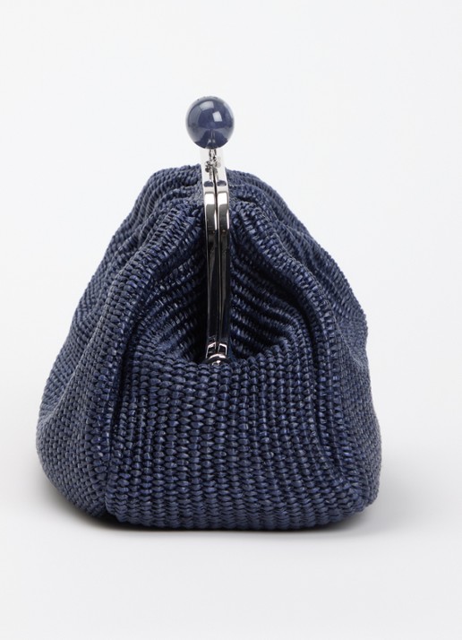 Max Mara Pasticcino clutch met gevlochten detail en afneembare schouderriem - detail 4 donkerblauw