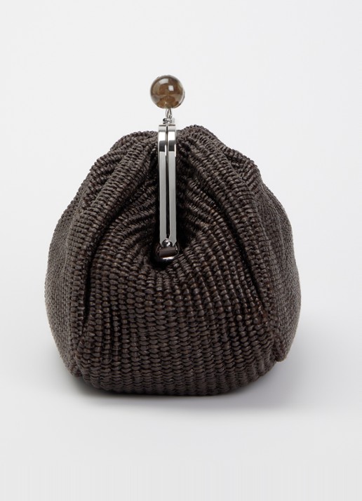 Max Mara Pasticcino clutch met gevlochten detail en afneembare schouderriem - detail 4 donkerbruin