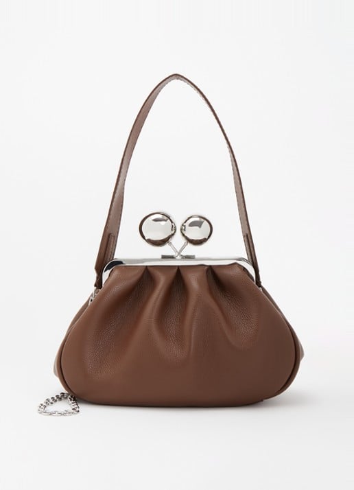 Max Mara Pasticcino handtas van leer met afneembare schouderriem