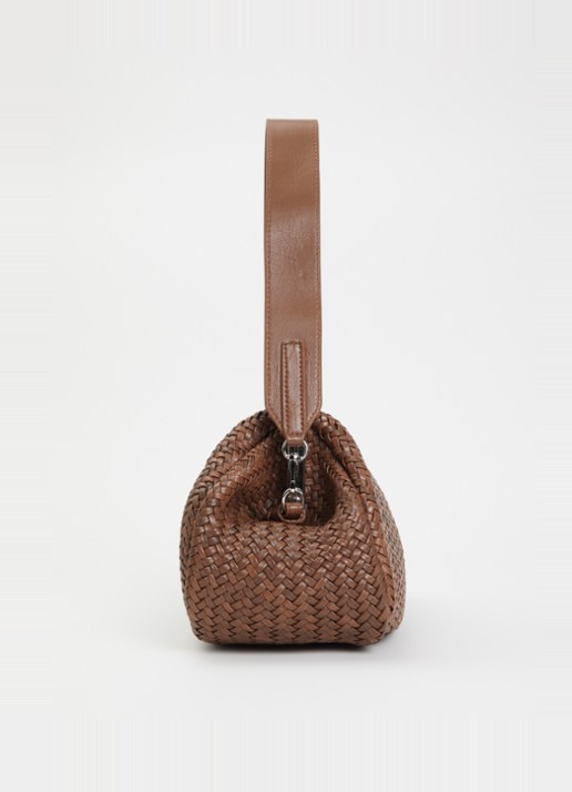 Max Mara Pasticcino M handtas van schapenleer met afneembare schouderriem - detail 2 bruin
