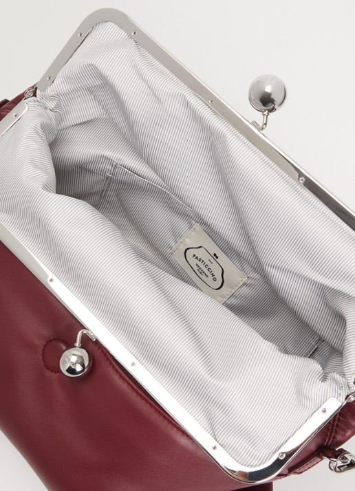 Max Mara Pasticcino schoudertas van schapenleer met afneembare schouderriem - detail 3 bordeauxrood