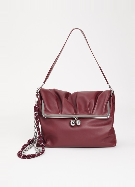 Max Mara Pasticcino schoudertas van schapenleer met afneembare schouderriem