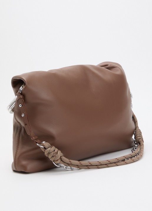 Max Mara Pasticcino schoudertas van schapenleer met afneembare schouderriem - achterkant bruin