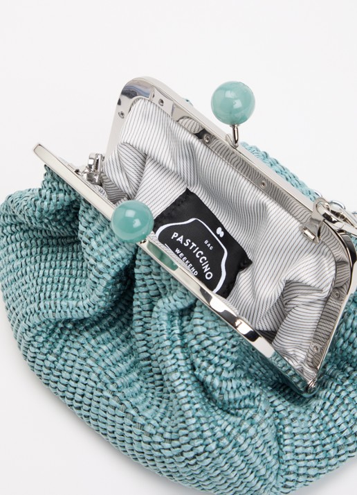 Max Mara Pasticcino Small clutch met gevlochten detail en afneembare schouderriem - detail 2 turquoise