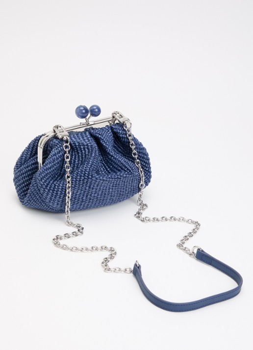 Max Mara Pasticcino Small clutch met gevlochten detail en afneembare schouderriem - achterkant blauw