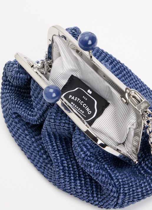Max Mara Pasticcino Small clutch met gevlochten detail en afneembare schouderriem - detail 2 blauw