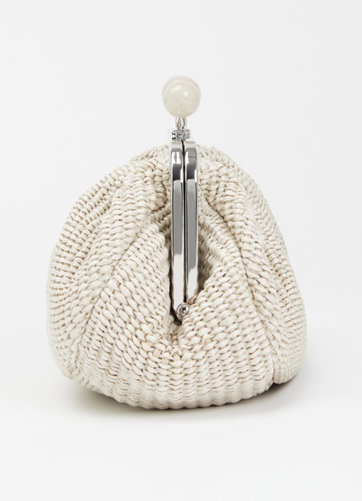 Max Mara Pasticcino Small clutch met gevlochten detail en afneembare schouderriem - detail 4 creme