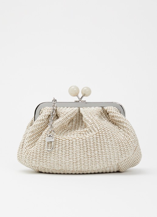 Max Mara Pasticcino Small clutch met gevlochten detail en afneembare schouderriem - voorkant 2 creme