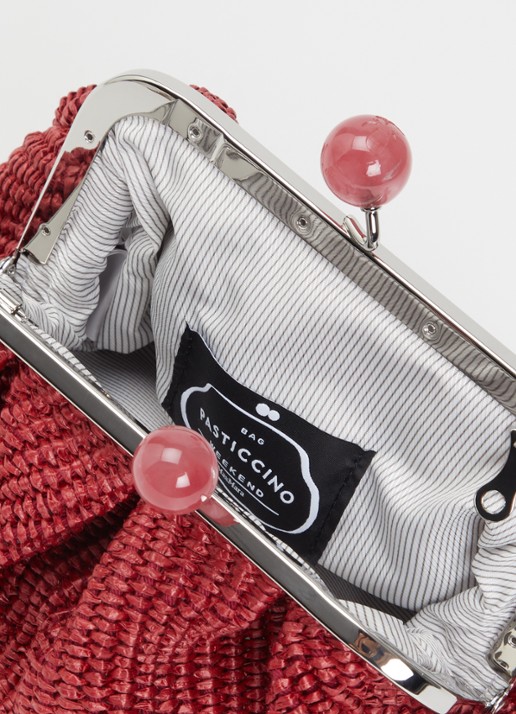 Max Mara Pasticcino Small clutch met gevlochten detail en afneembare schouderriem - detail 2 cranberryrood