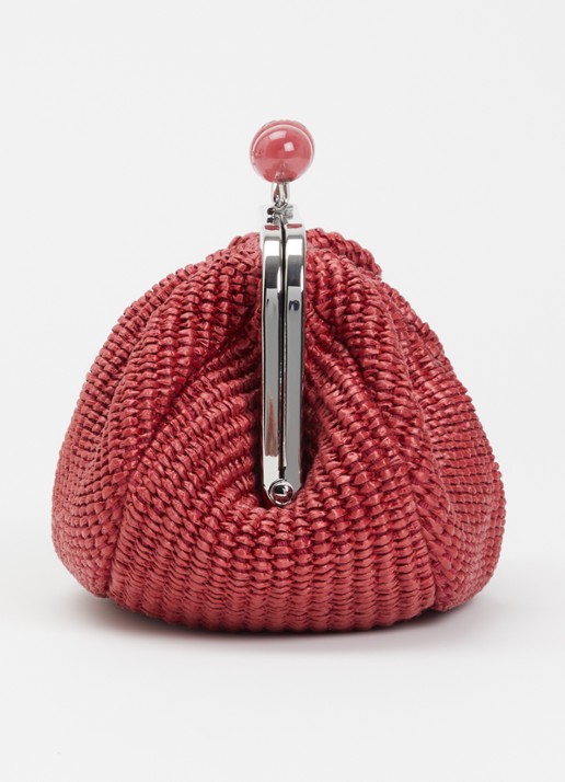 Max Mara Pasticcino Small clutch met gevlochten detail en afneembare schouderriem - detail 3 cranberryrood