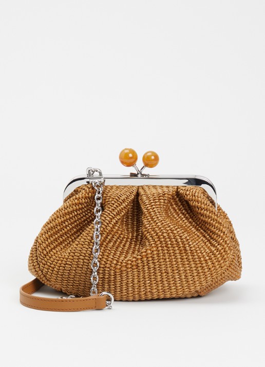 Max Mara Pasticcino Small clutch met gevlochten detail en afneembare schouderriem - voorkant orange
