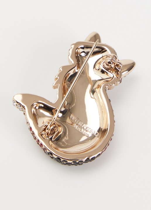 Max Mara Perle broche met strass - detail 2 rood