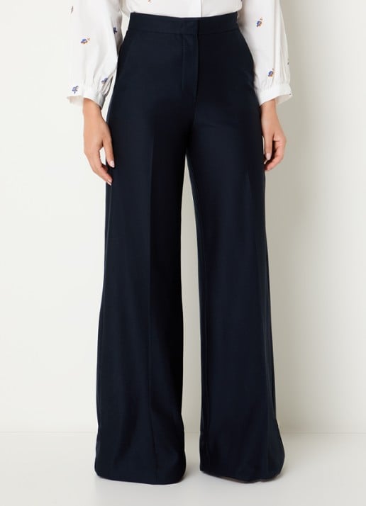 Max Mara Pinza high waist wide fit pantalon van piqué katoen