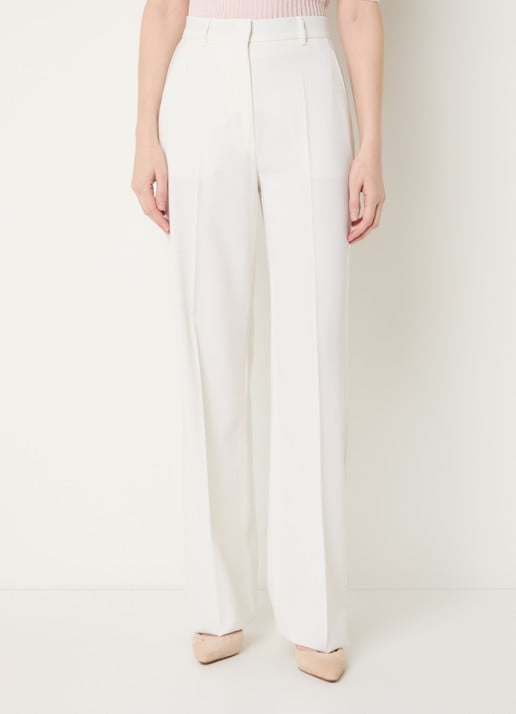 MaxMara Quasar high waist straight fit pantalon van scheerwol met persplooi