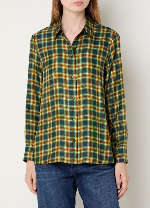 Max Mara Rete blouse van zijde met ruitdessin