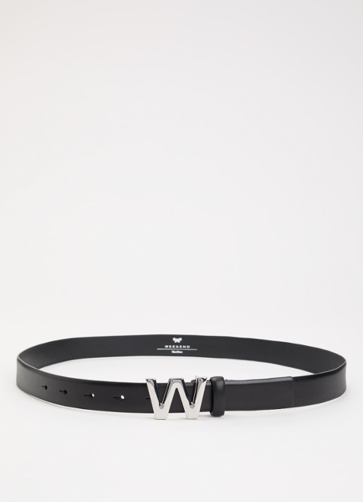 Max Mara Riem van leer - voorkant zwart