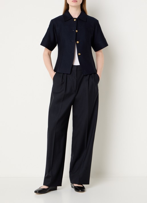 Max Mara Risorsa jack met kraag - voorkant 4 donkerblauw