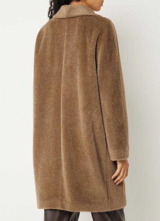 Max Mara Roseto double-breasted mantel in alpaca wolblend met steekzakken - achterkant beige