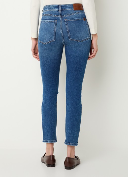 Max Mara Sauna high waist skinny cropped jeans met medium wassing - achterkant 5 indigo
