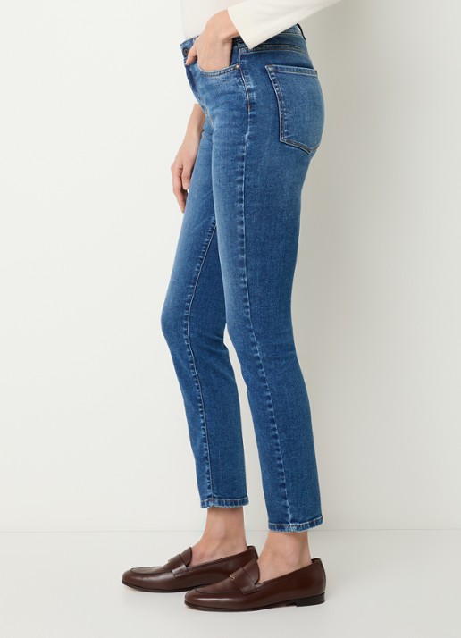 Max Mara Sauna high waist skinny cropped jeans met medium wassing - detail 4 indigo