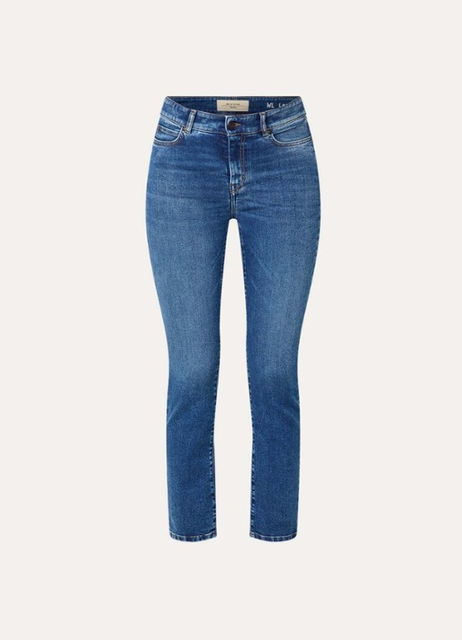 Max Mara Sauna high waist skinny cropped jeans met medium wassing - voorkant indigo