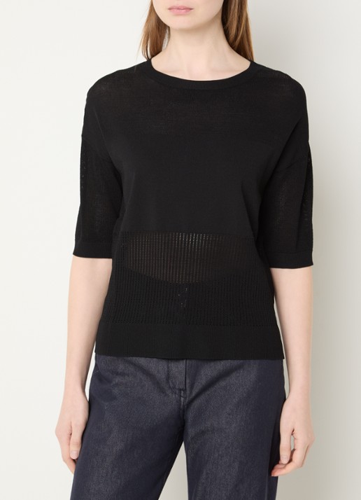 Max Mara Semi-transparante top met boothals