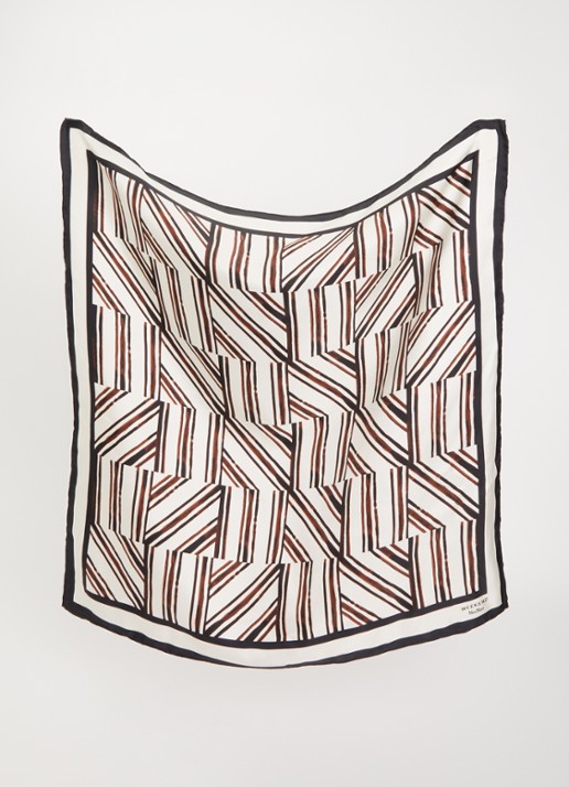 Max Mara Siam sjaal van zijde met bloemenprint 65 x 65 cm - detail 2 bruin