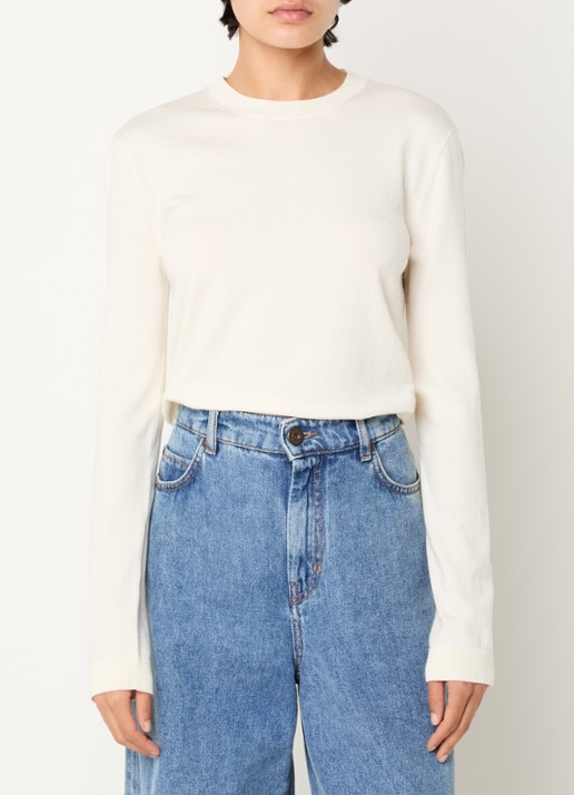 Max Mara Sicilia fijngebreide pullover in zijdeblend met ronde hals