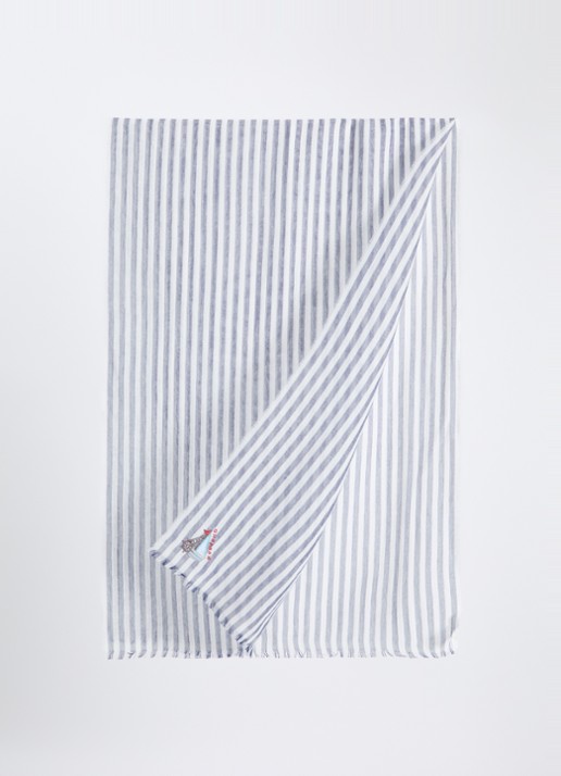 Max Mara Sjaal 202 x 70 cm - detail donkerblauw