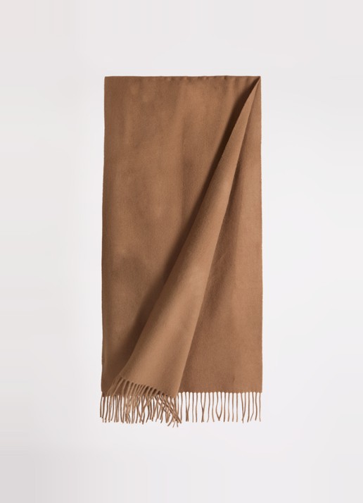 Max Mara Sjaal in kasjmierblend met franjes 180 x 50 cm - detail 2 bruin