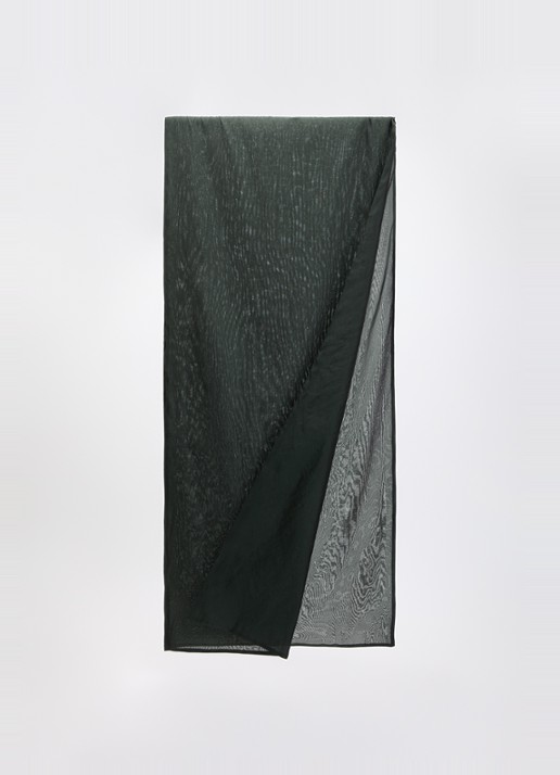 Max Mara Sjaal in zijdeblend 210 x 50 cm  - detail 2 groen