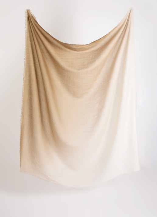 Max Mara Sjaal van wol met dip-dye dessin 140 x 140 cm - detail 2 camel