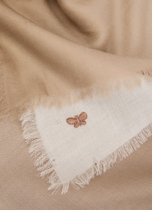 Max Mara Sjaal van wol met dip-dye dessin 140 x 140 cm - detail 3 camel