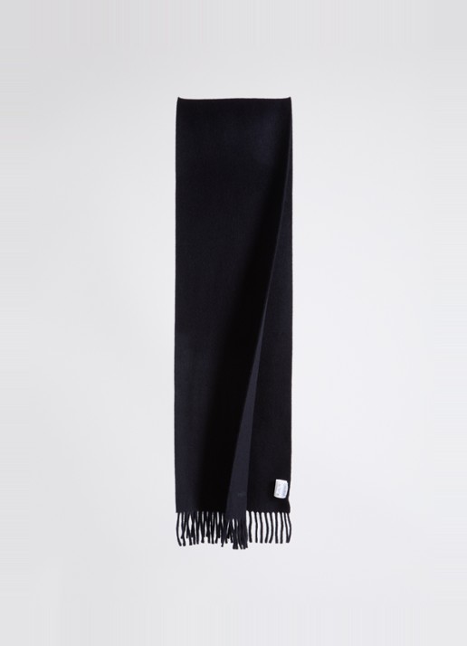 Max Mara Sjaal van wol met franjes - detail 2 zwart
