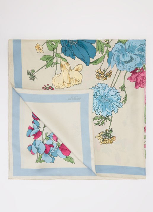 Max Mara Sjaal van zijde met bloemprint 90 x 90 cm