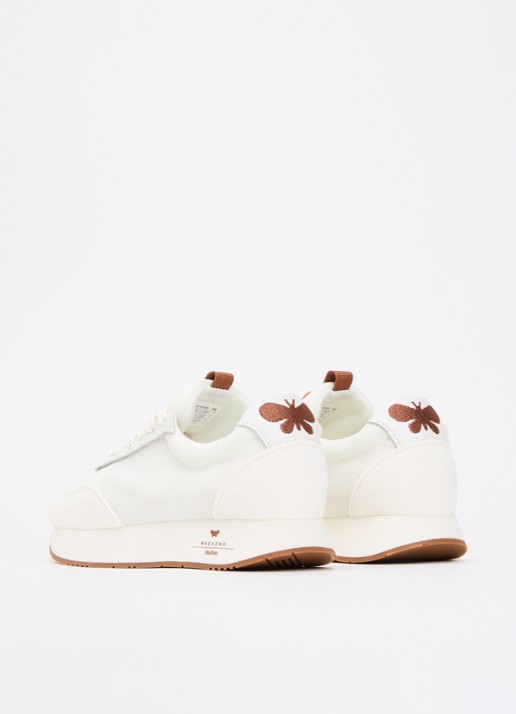 Max Mara Sneaker met details van suède - achterkant wit