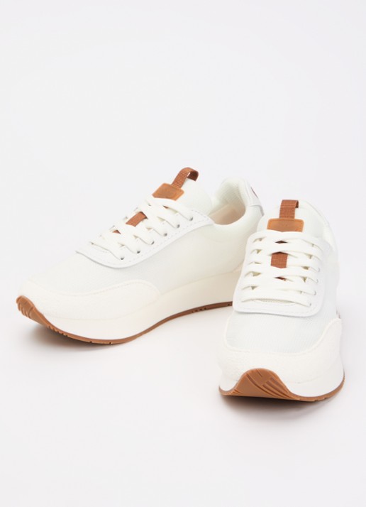Max Mara Sneaker met details van suède - detail 2 wit