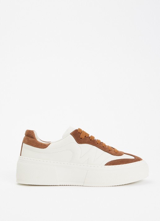 MaxMara Sneaker van leer met details van suède