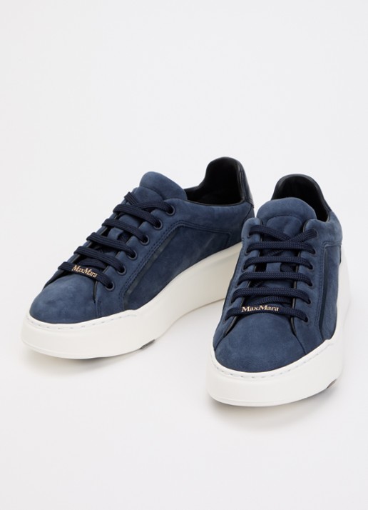 Max Mara Sneaker van suède met details van leer - detail indigo