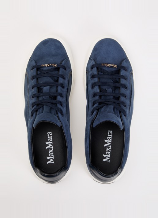 Max Mara Sneaker van suède met logo - detail 3 indigo