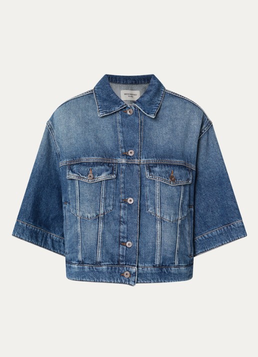 Max Mara Spijkerjas met borstzakken - voorkant indigo