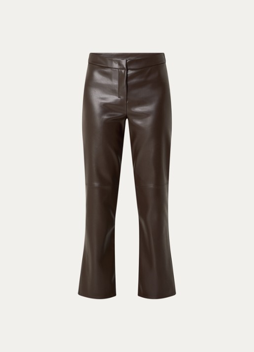 Max Mara Sublime high waist bootcut fit broek van imitatieleer - voorkant 3 donkerbruin