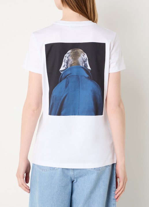 Max Mara T-shirt met front- en backprint - achterkant 4 wit