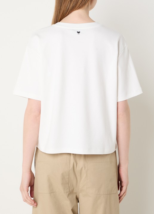 Max Mara T-shirt met logoprint - achterkant 4 wit