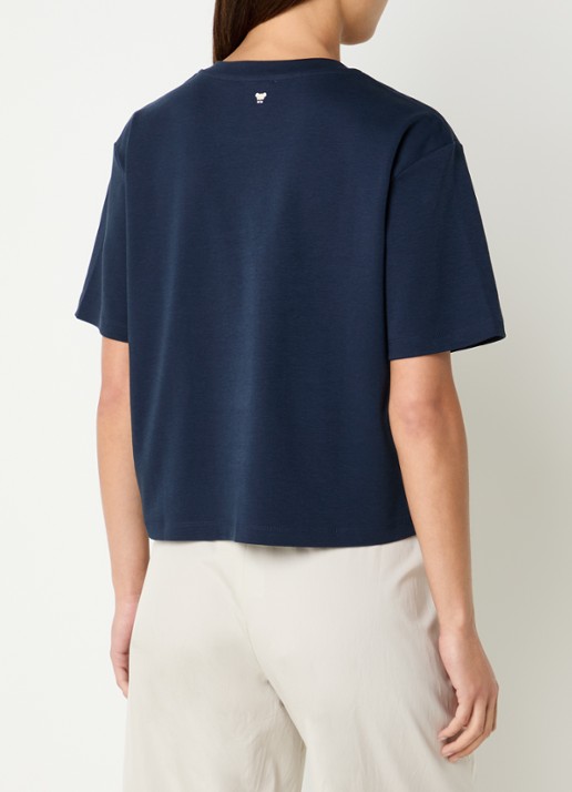 Max Mara T-shirt met logoprint - achterkant 4 donkerblauw